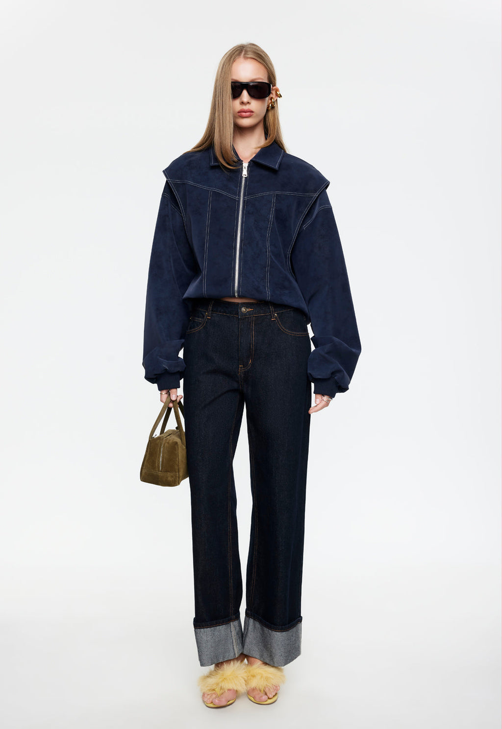 Cuffed Low-Rise Jeans