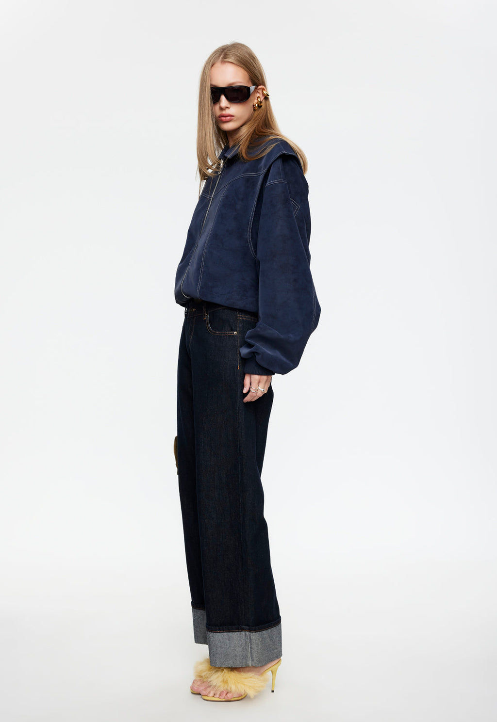 Cuffed Low-Rise Jeans
