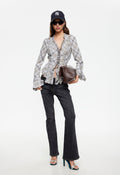 Bell-Ruffle Cotton Blouse