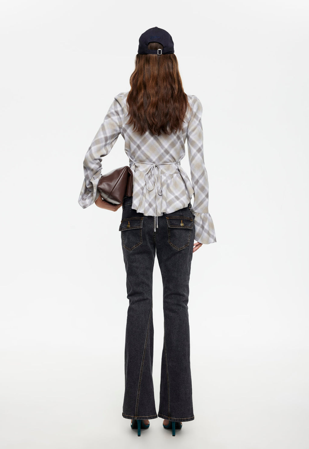 Bell-Ruffle Cotton Blouse