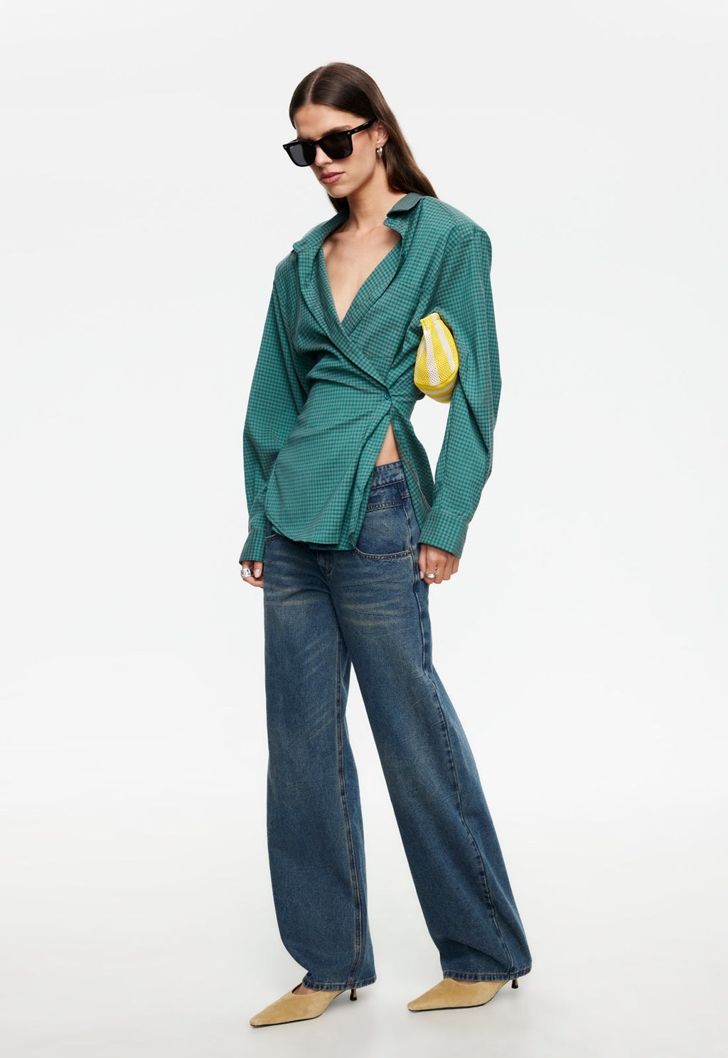 Draped Blend Button Shirt
