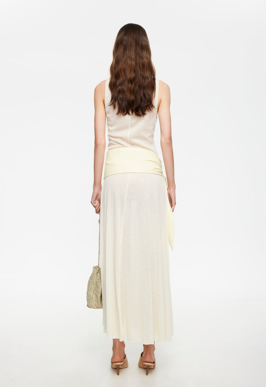 Mock Neck Sheer Maxi Dress