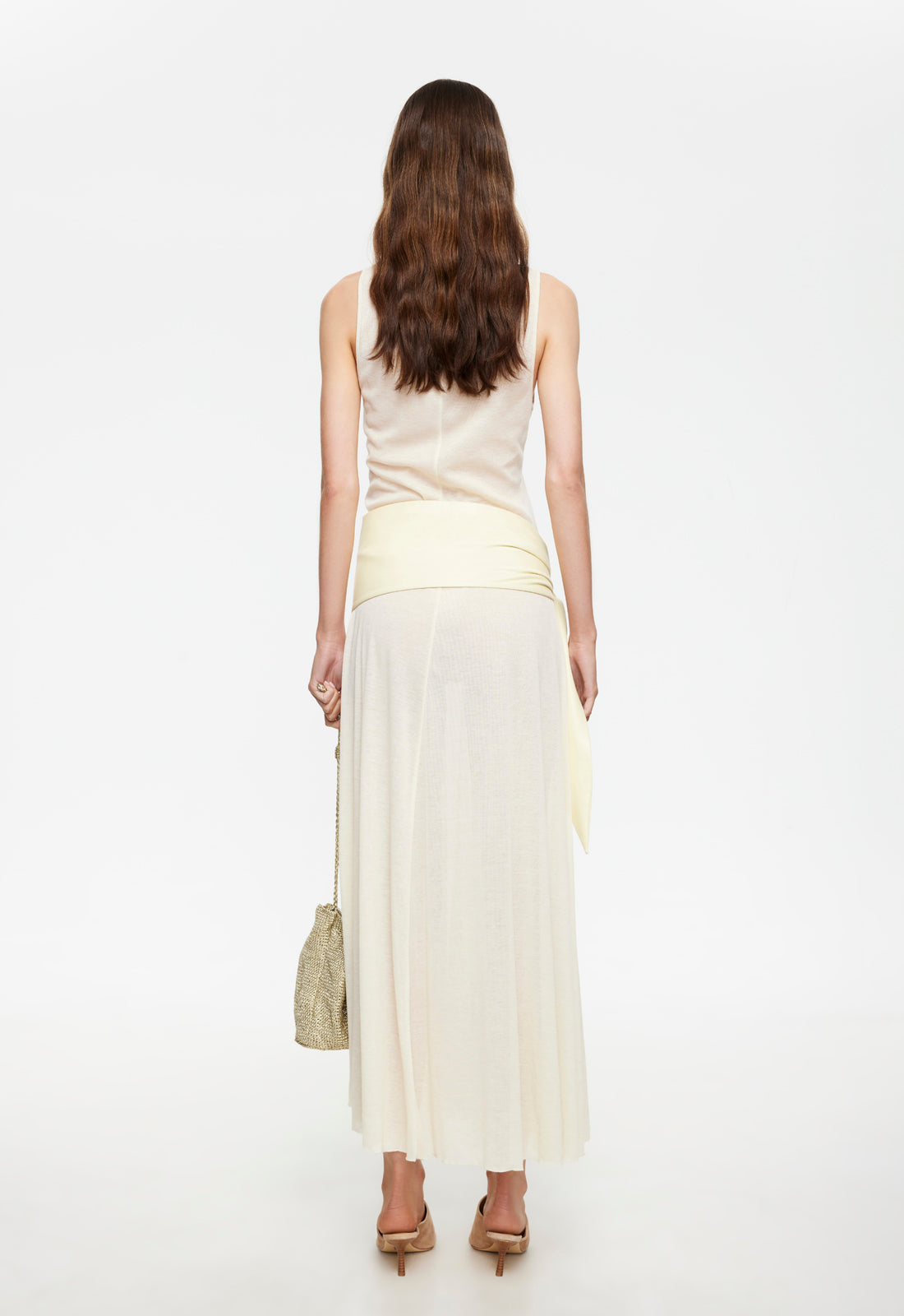 Mock Neck Sheer Maxi Dress