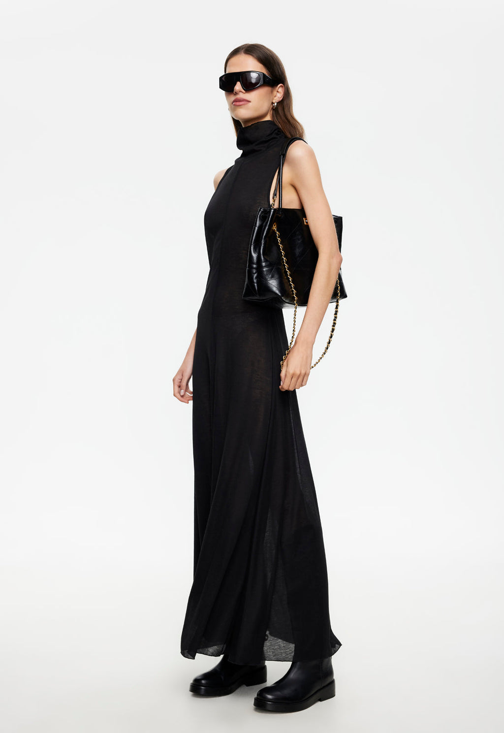 Sheer Sleeveless Elegance Maxi
