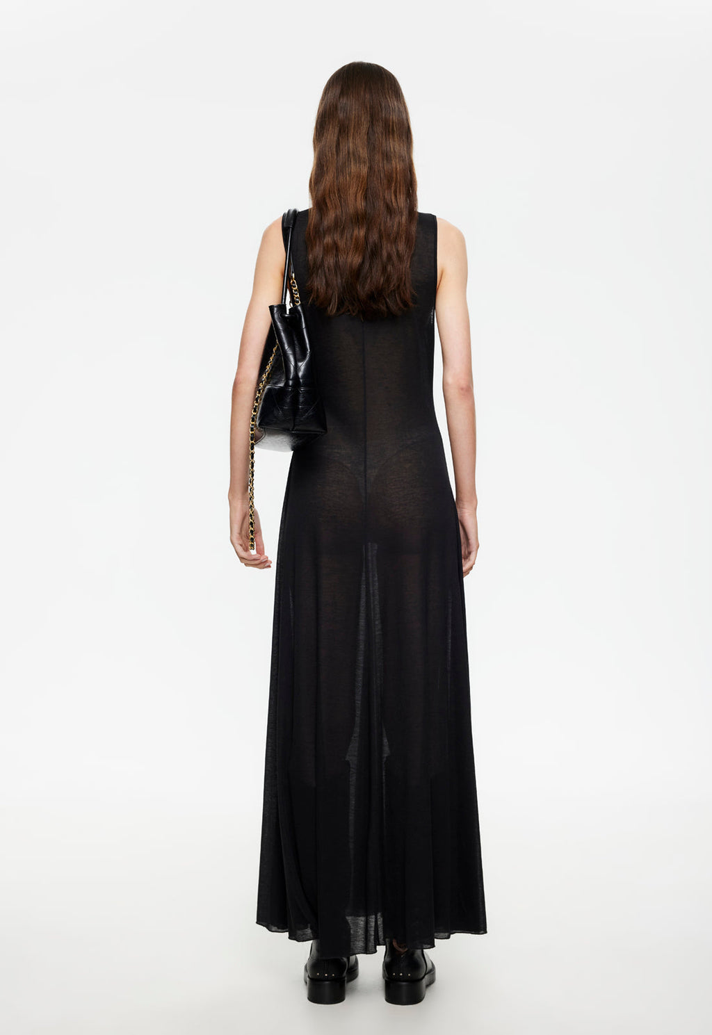 Sheer Sleeveless Elegance Maxi