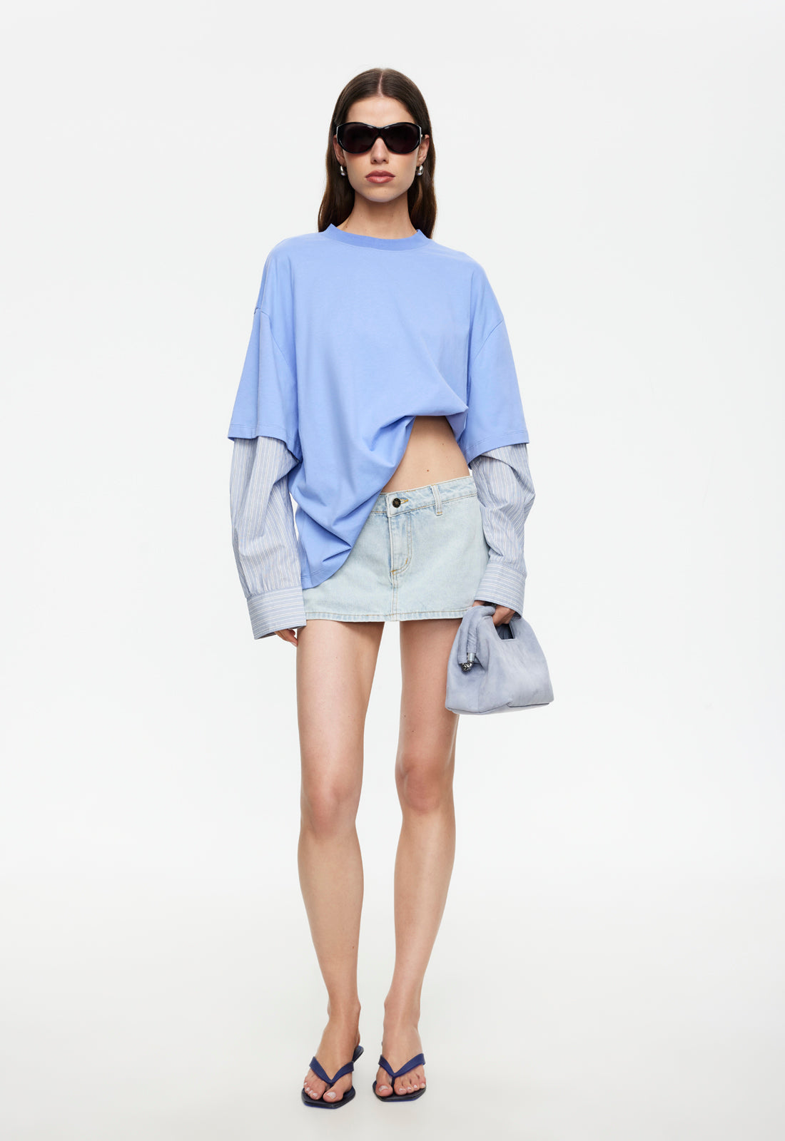 Double-Layer Faux Shirt Tee