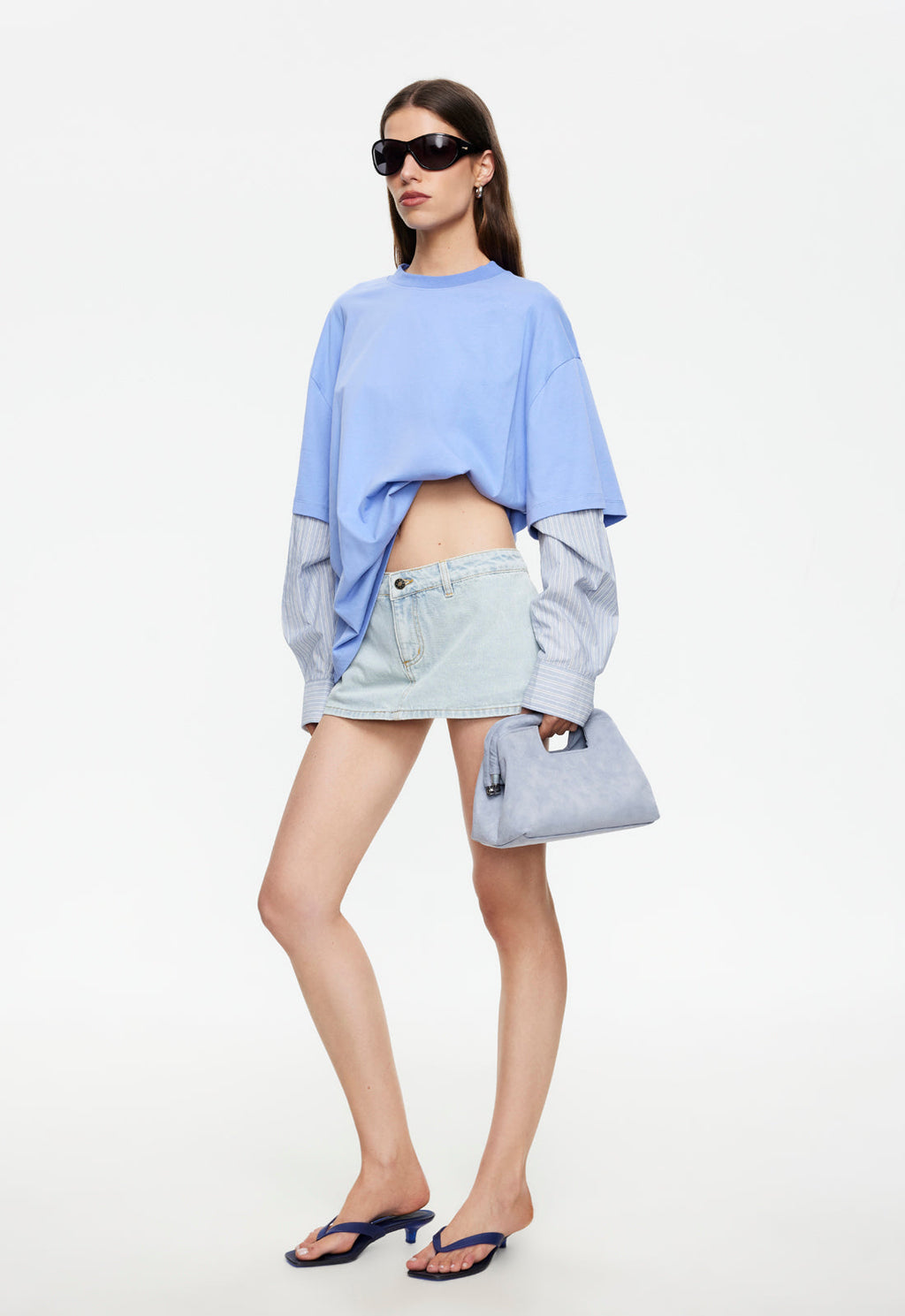 Double-Layer Faux Shirt Tee