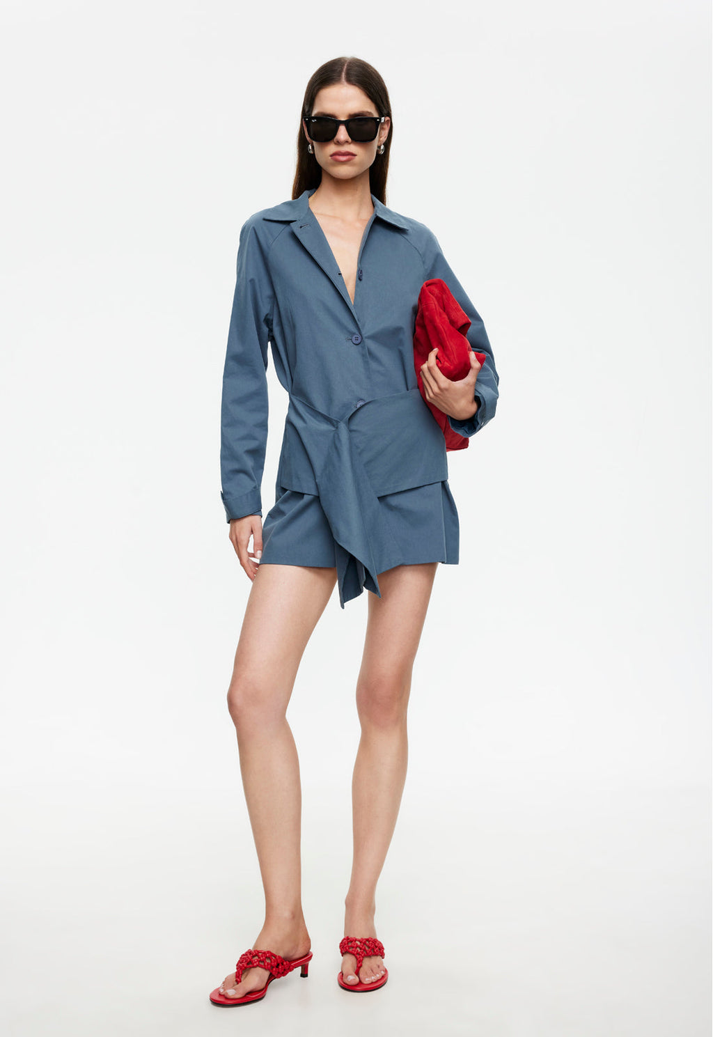 Button-Front Cinched Mini
