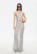 Asymmetric Halter Fluid Maxi