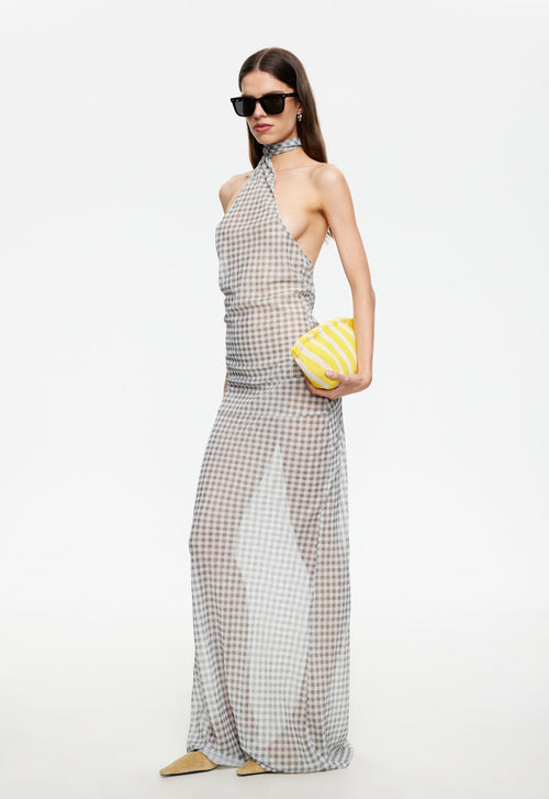 Asymmetric Halter Fluid Maxi
