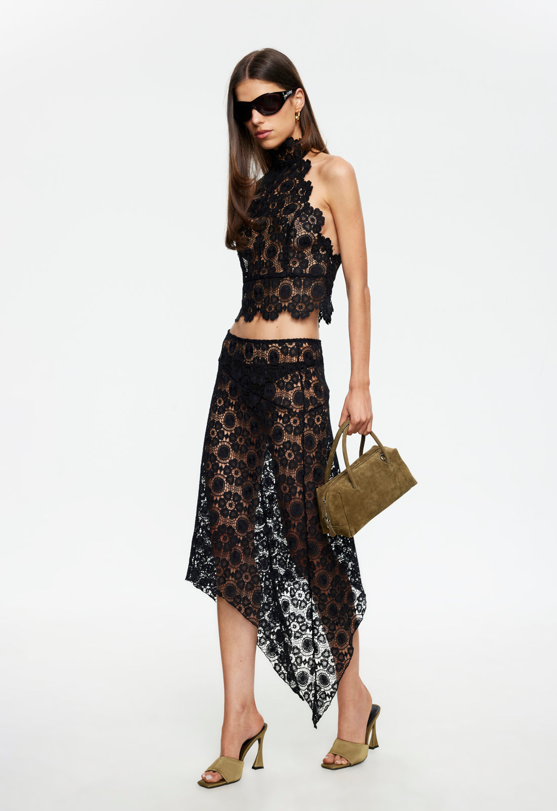 Sheer Polyester Halter Top