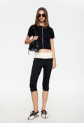 Cotton Crew Button-Up Tee