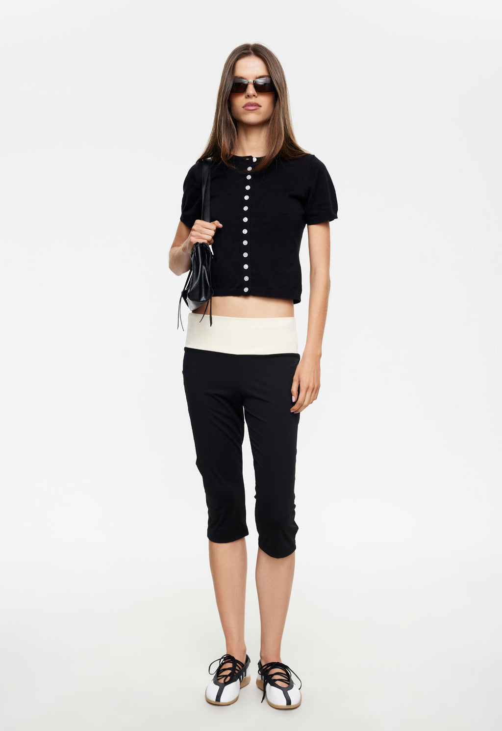 Cotton Crew Button-Up Tee