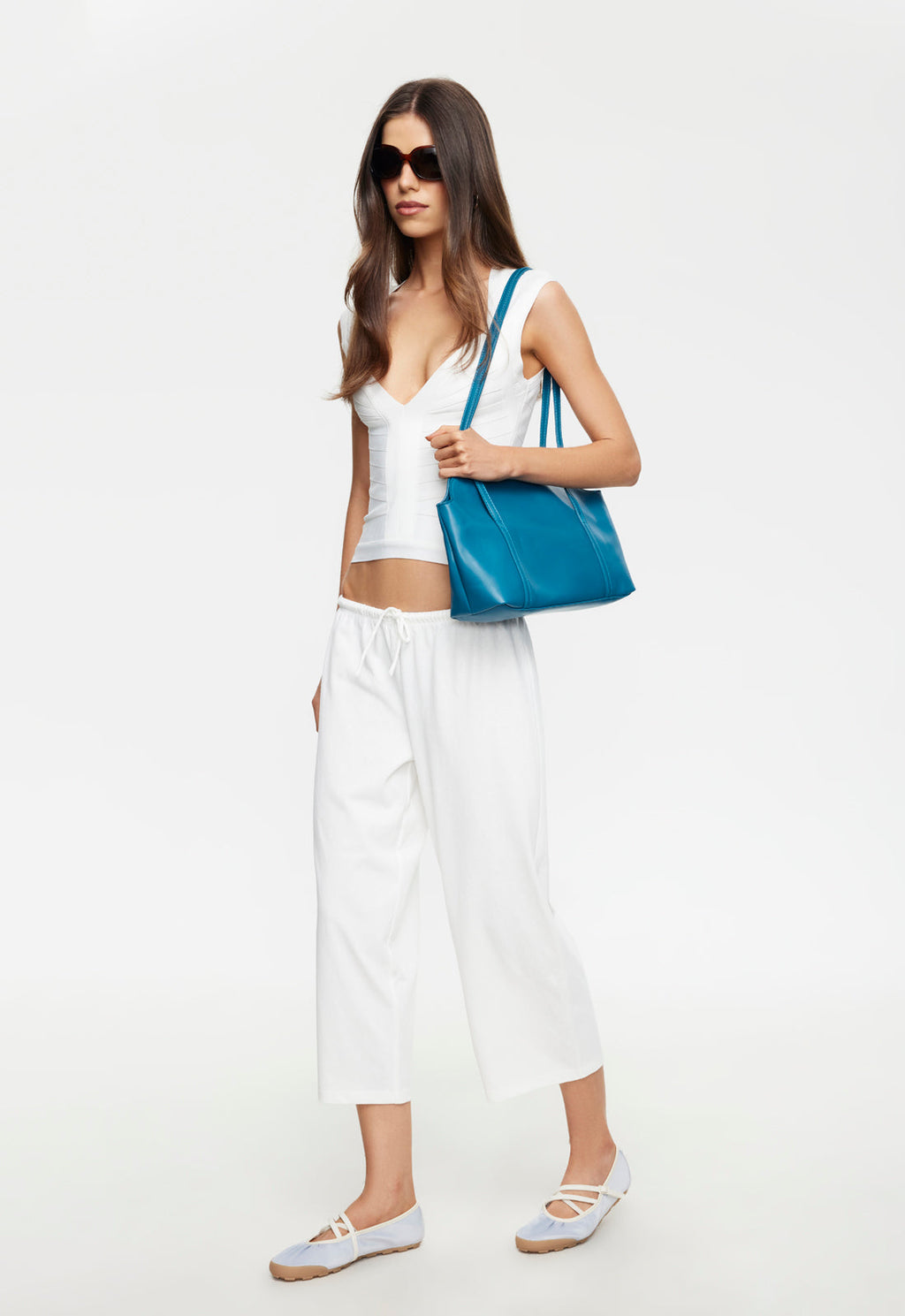 Low-Rise Blend Drape Trousers