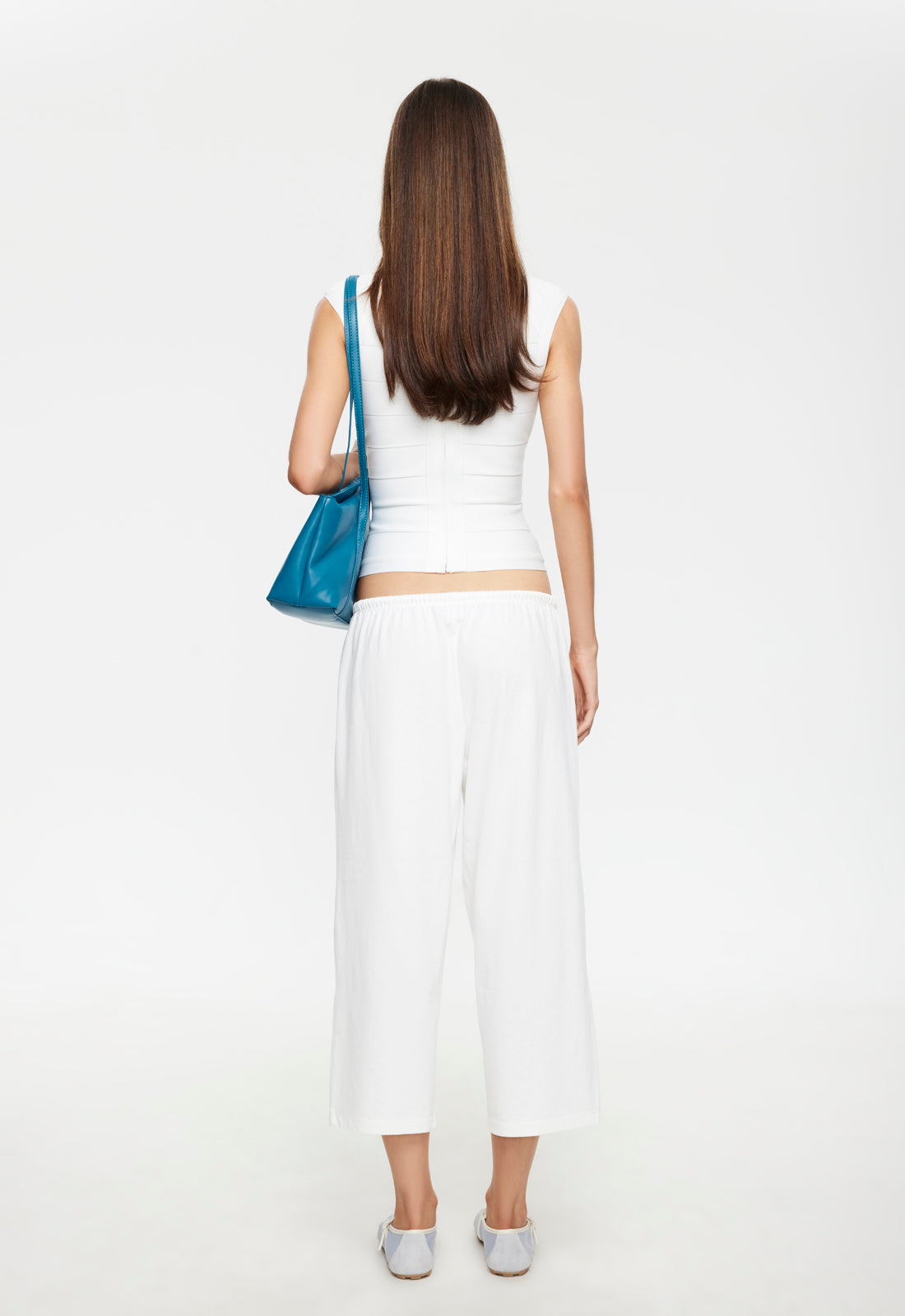 Low-Rise Blend Drape Trousers