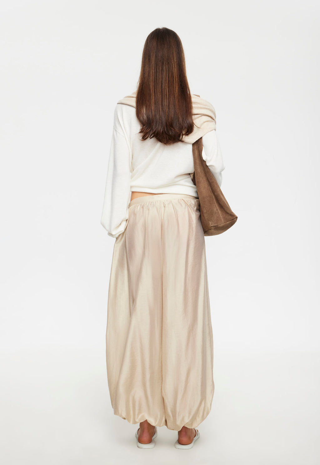 Taupe Drape Wide Pants