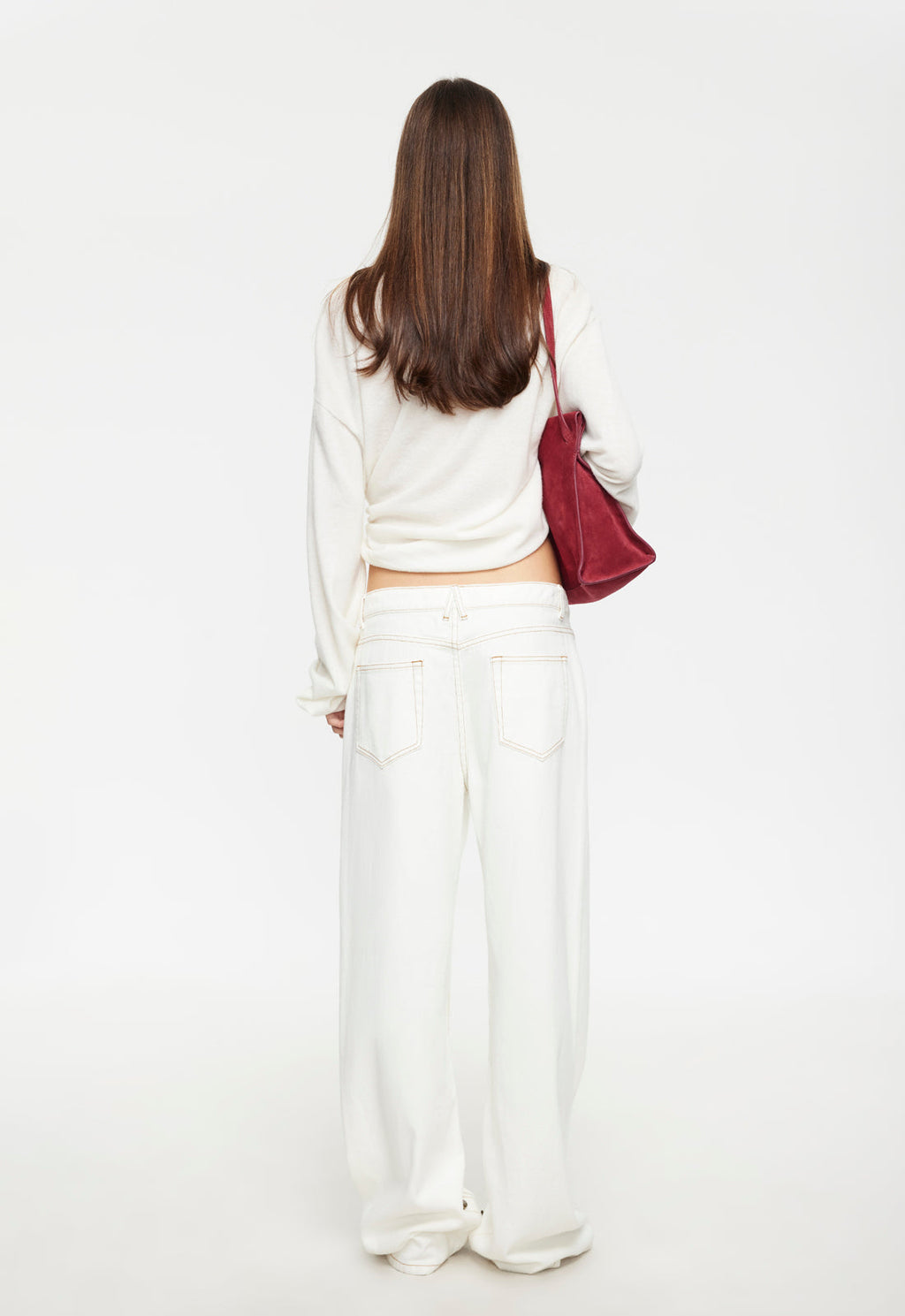 Button-Detail Straight Jeans