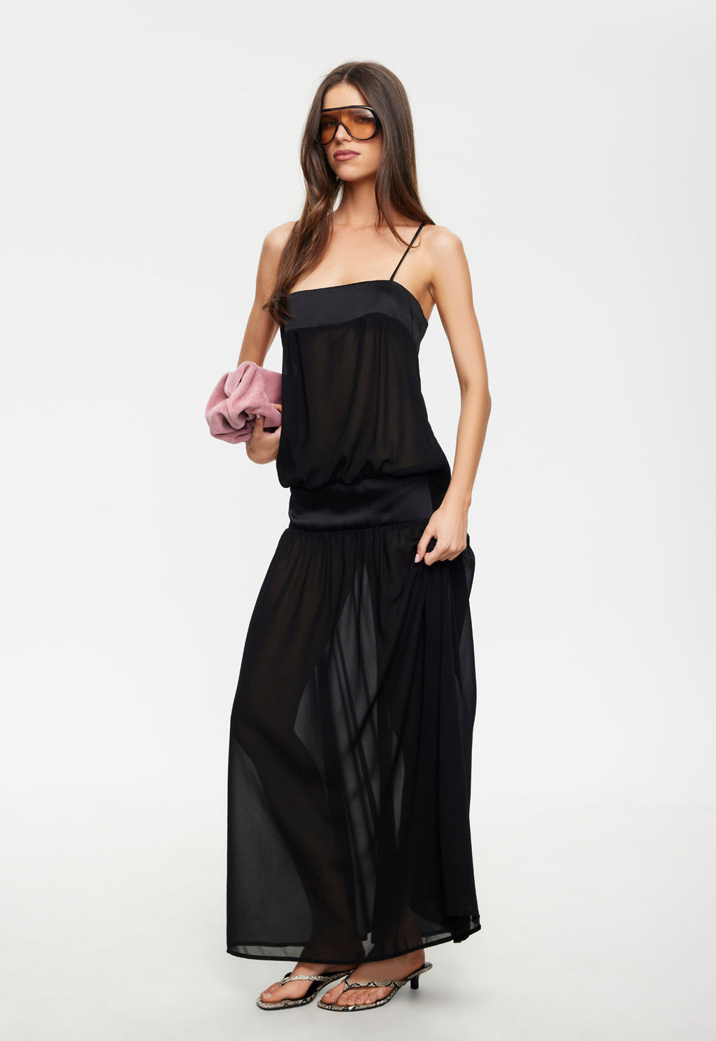 Bubble-Cut Polyester Maxi