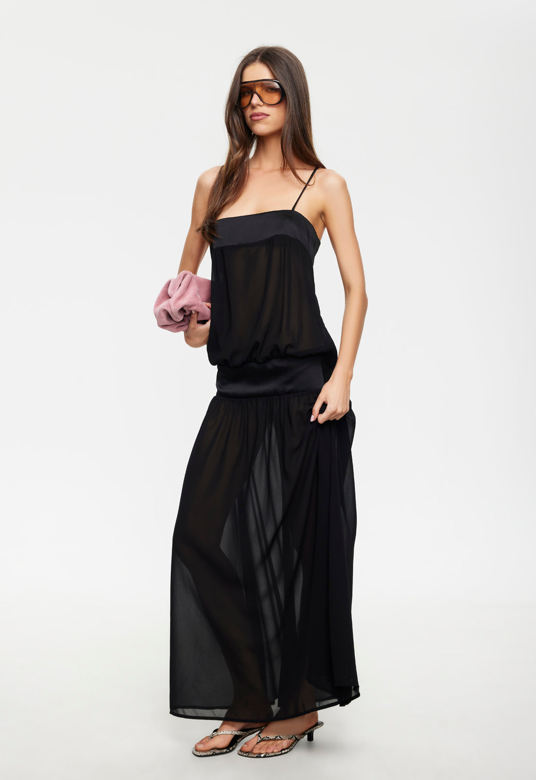 Bubble-Cut Polyester Maxi