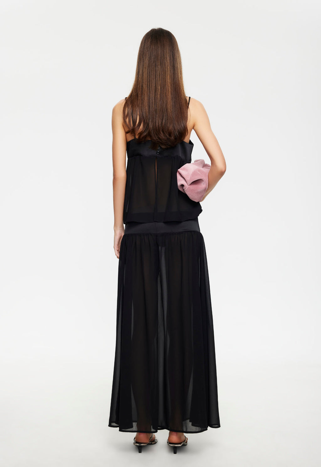 Bubble-Cut Polyester Maxi