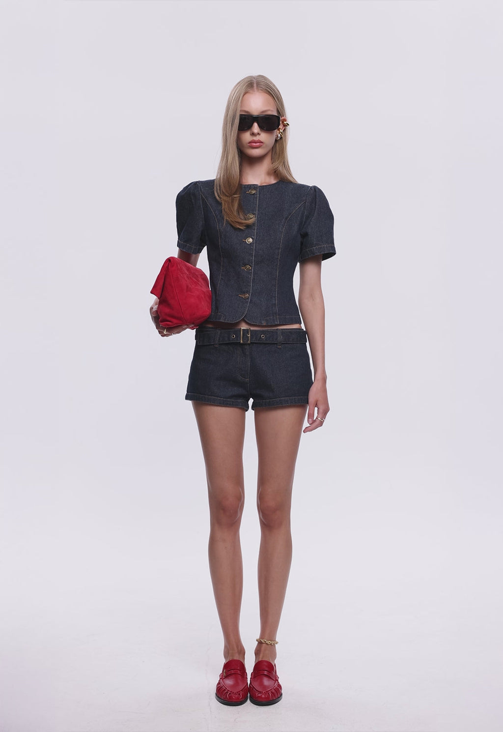 Low-Rise Buckle Shorts