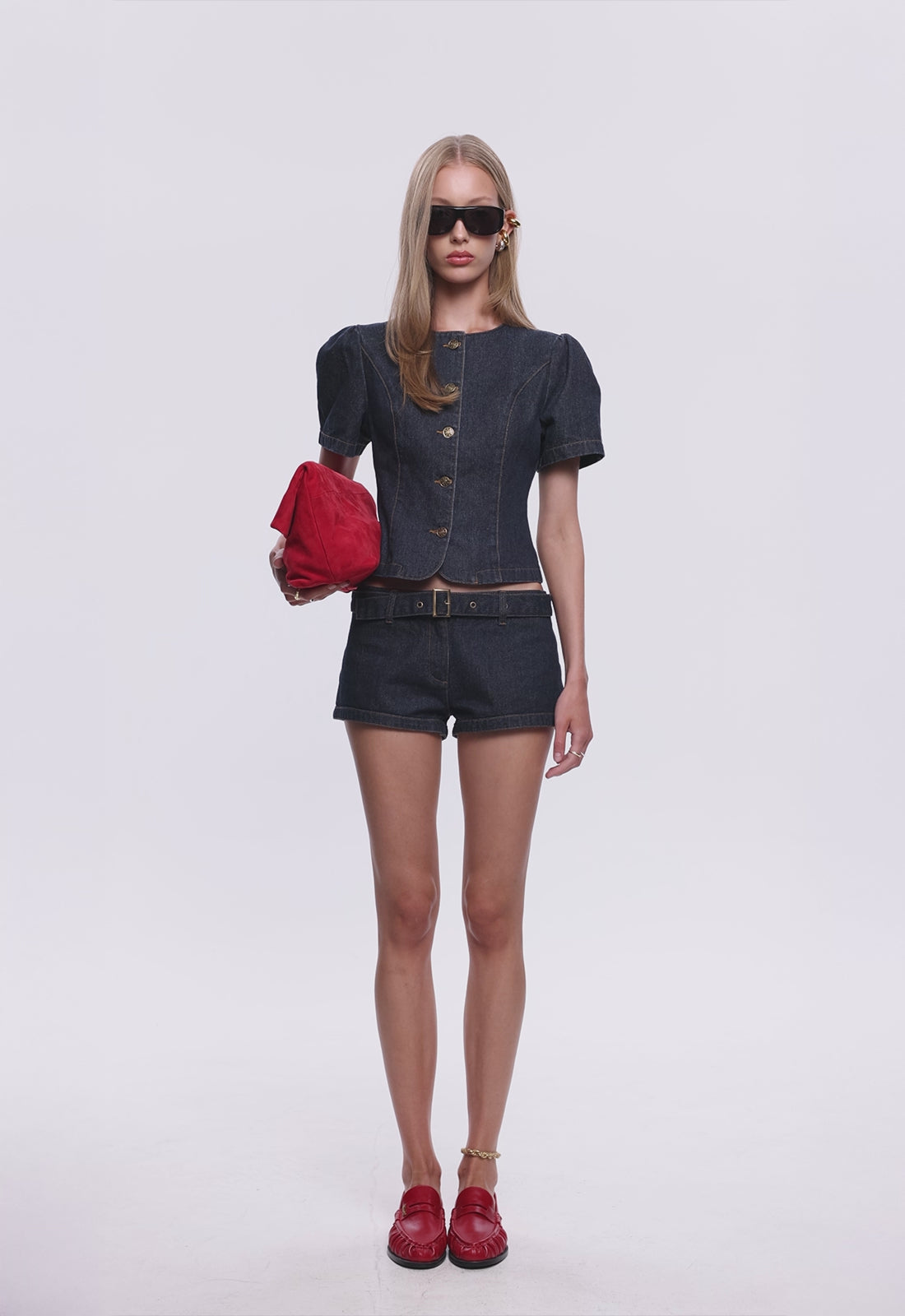 Low-Rise Buckle Shorts