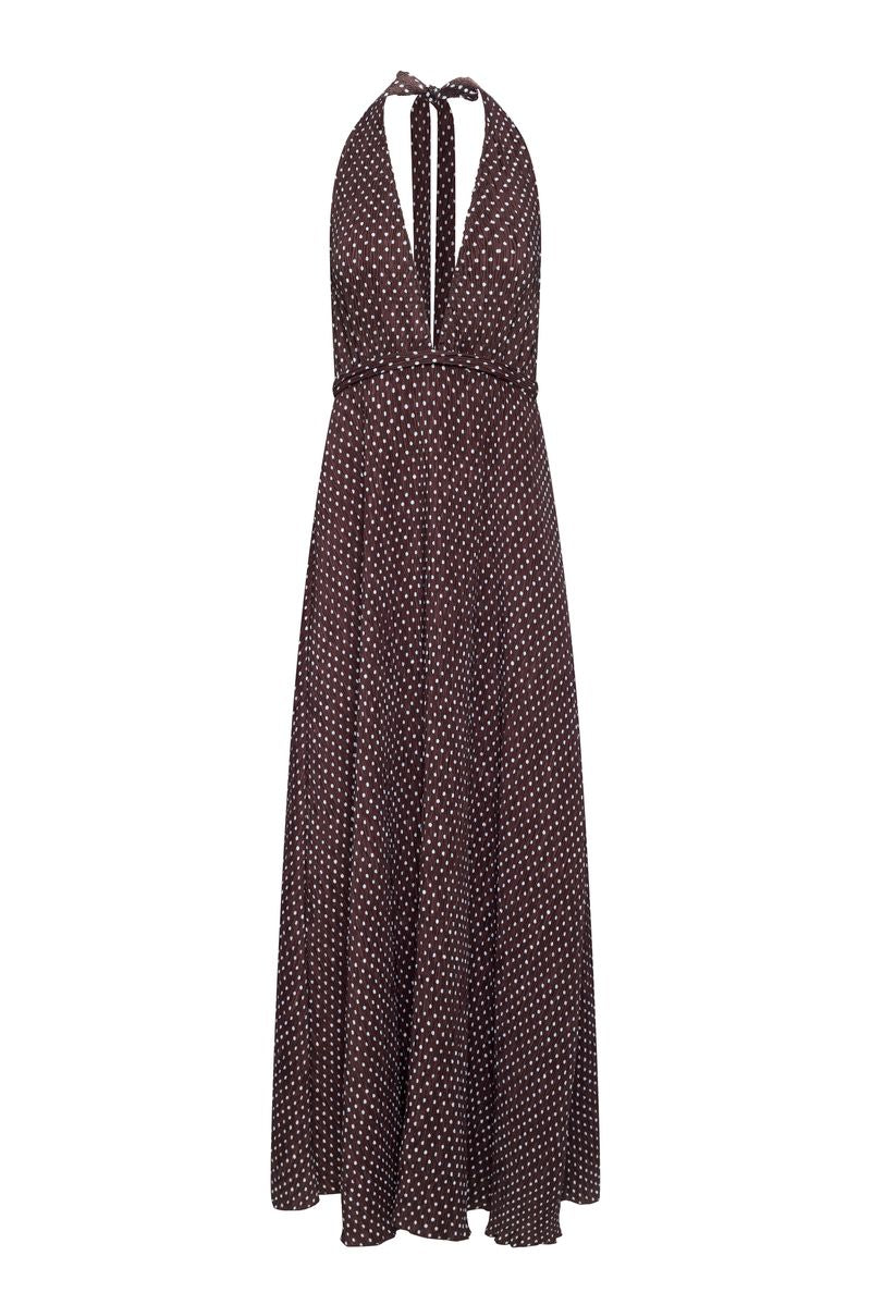 Plunge-Back Maxi Dress