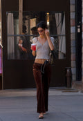 Velour Straight-Leg Trousers