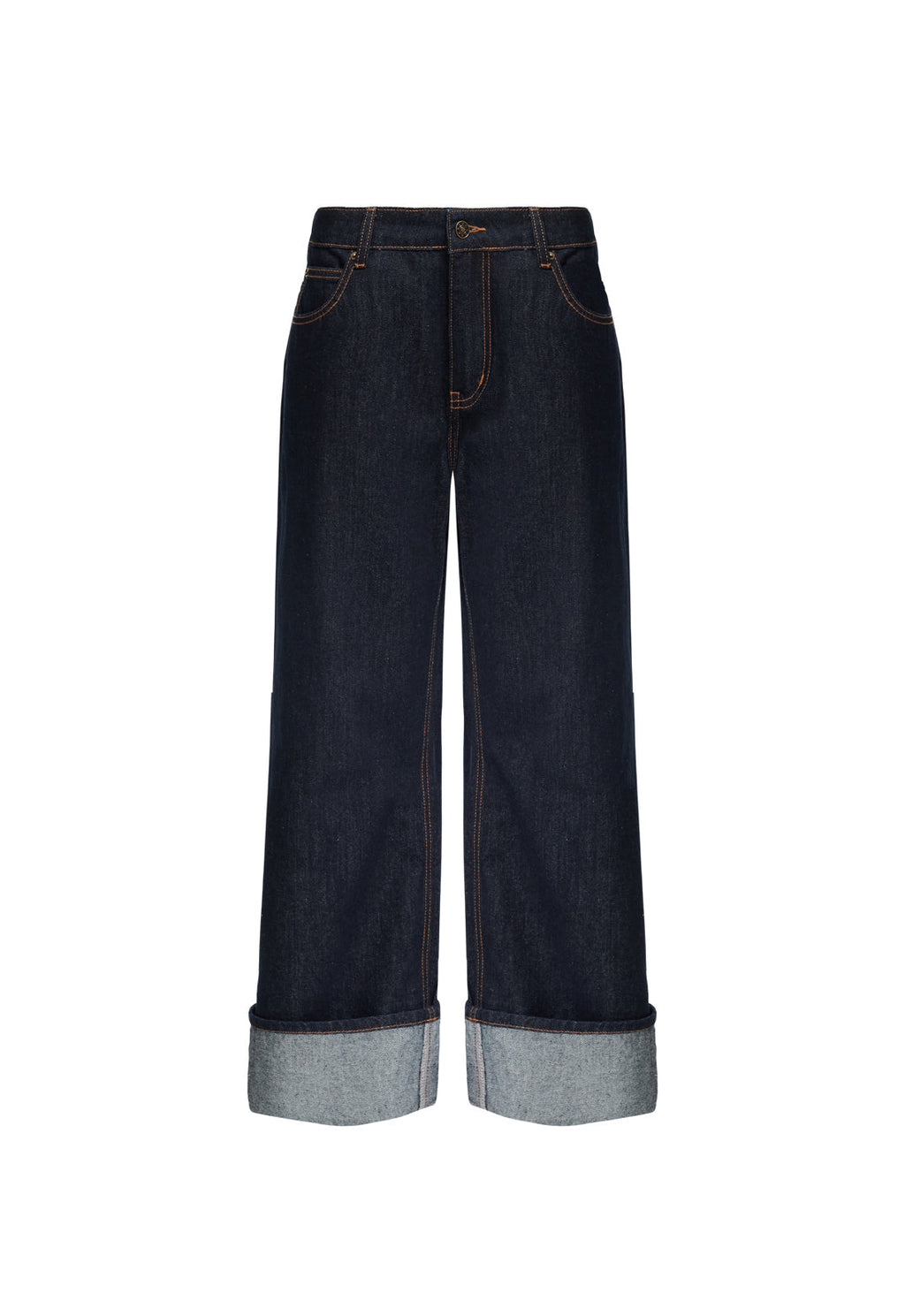 Cuffed Low-Rise Jeans