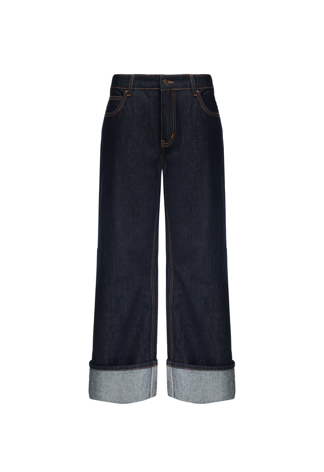 Cuffed Low-Rise Jeans