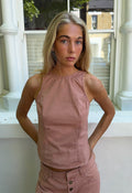 Contoured Open-Back Cotton Top