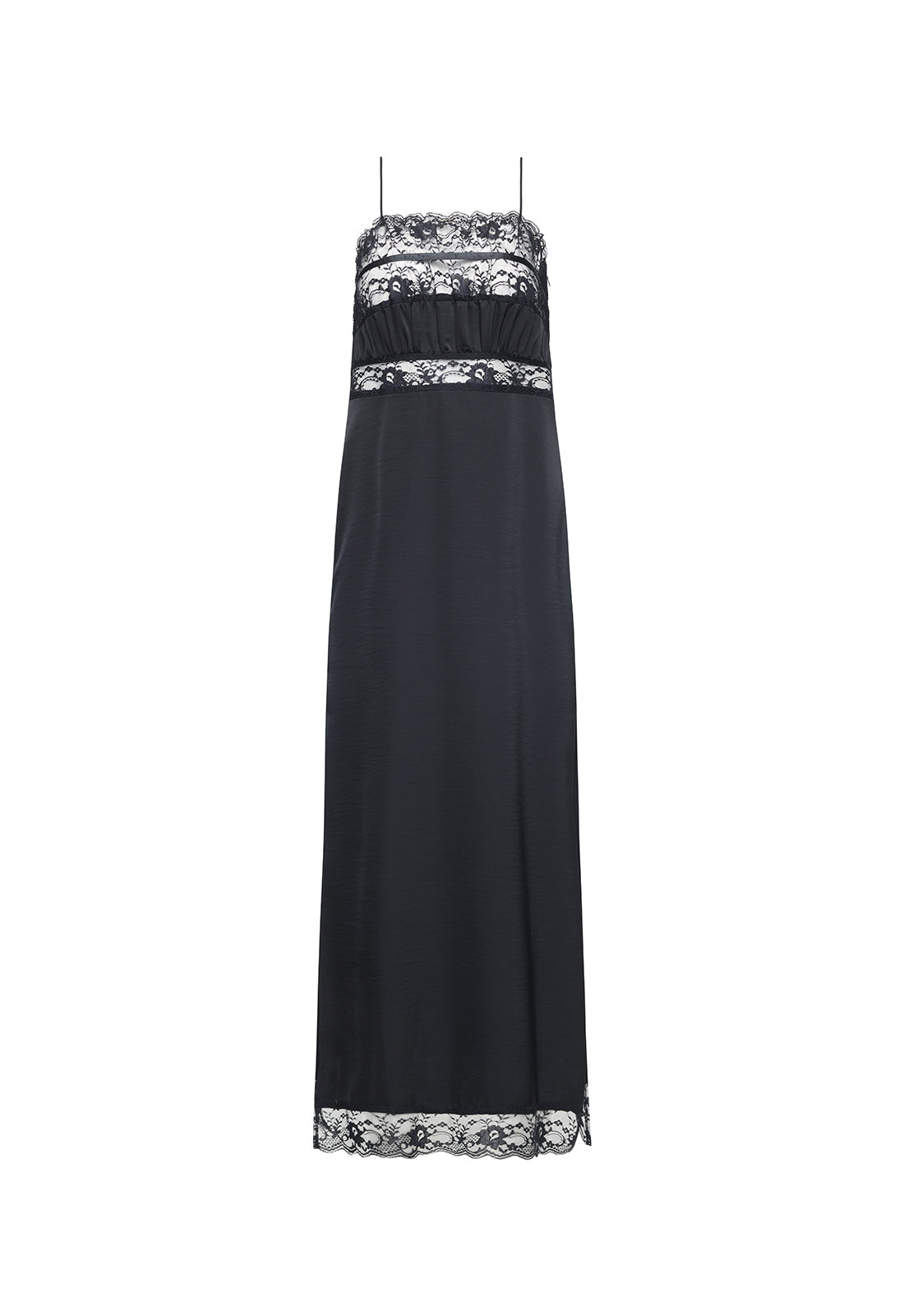 Sheer Lace Spaghetti Midi