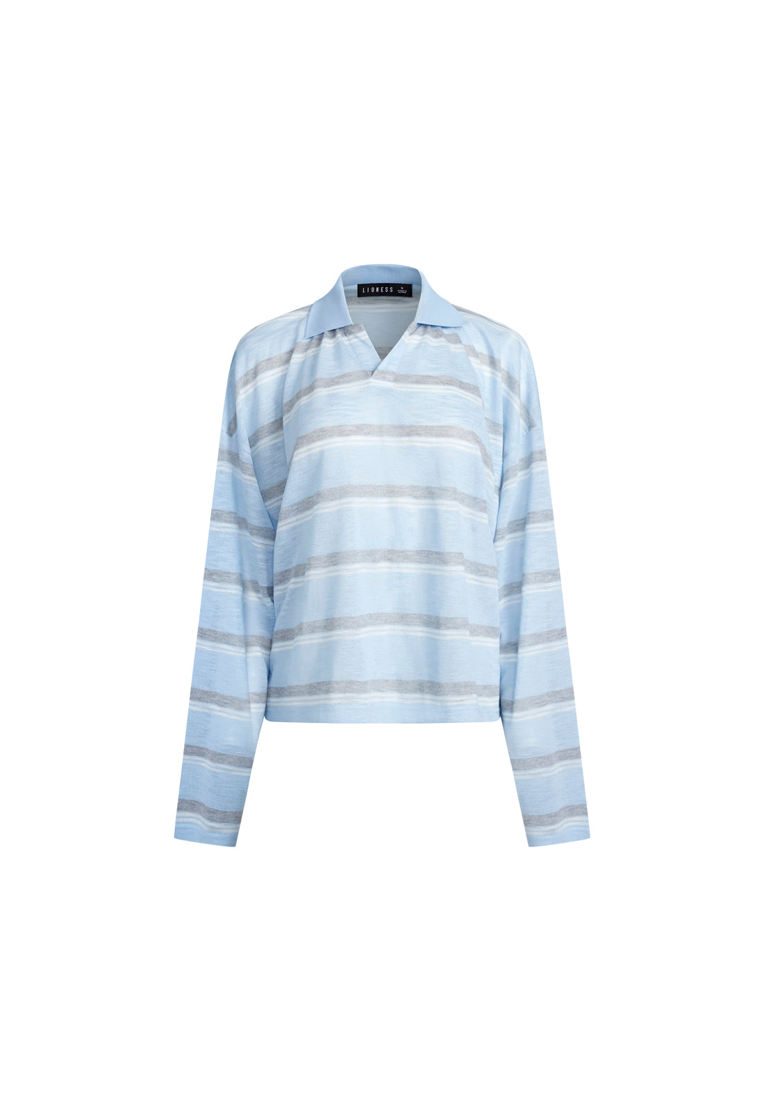 Stripe-Collar Baggy Jersey