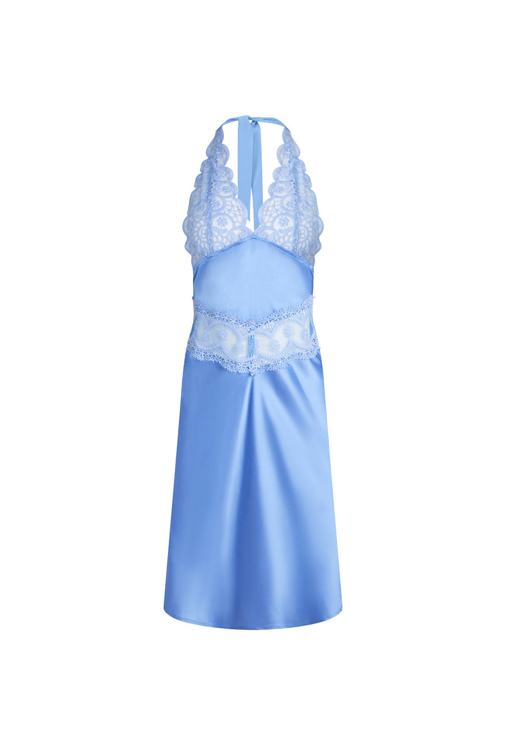 Lace-Contour Halter Midi