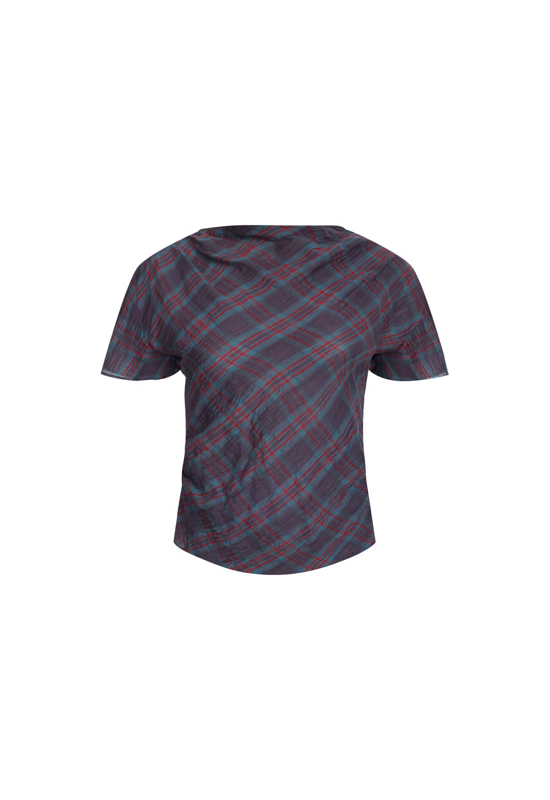 Draped-Neck Cotton Top