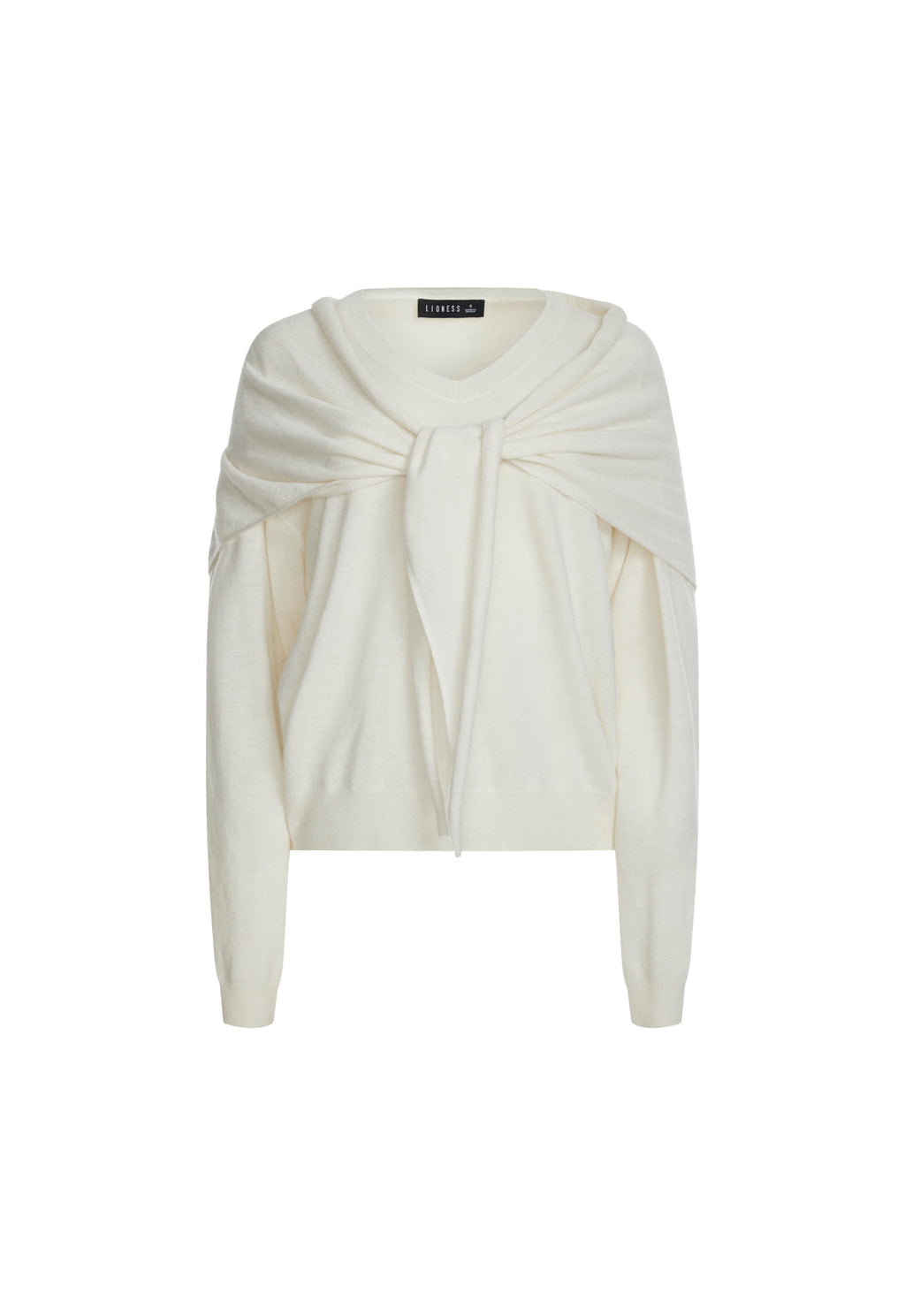Scarf-Integrated Oversized Knit