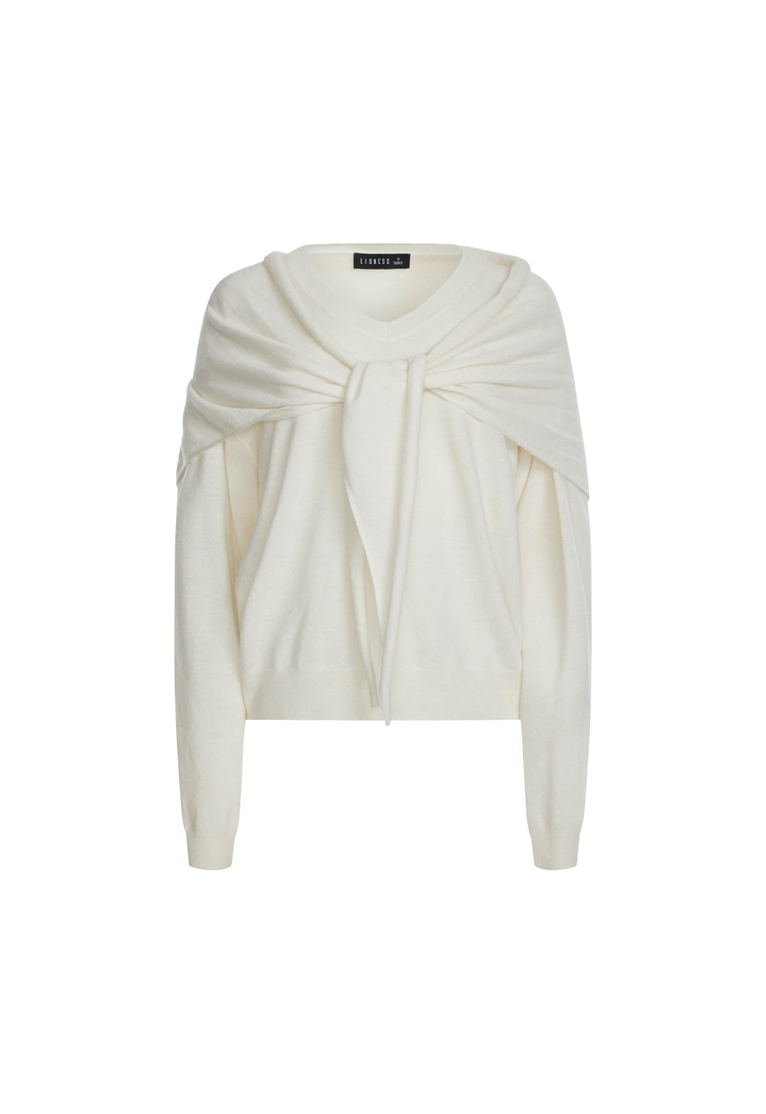 Scarf-Integrated Oversized Knit