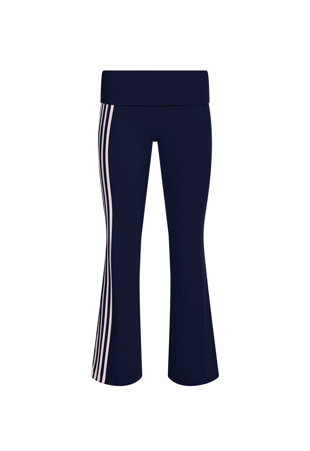 Elastic-Stripe Bootcut Trousers