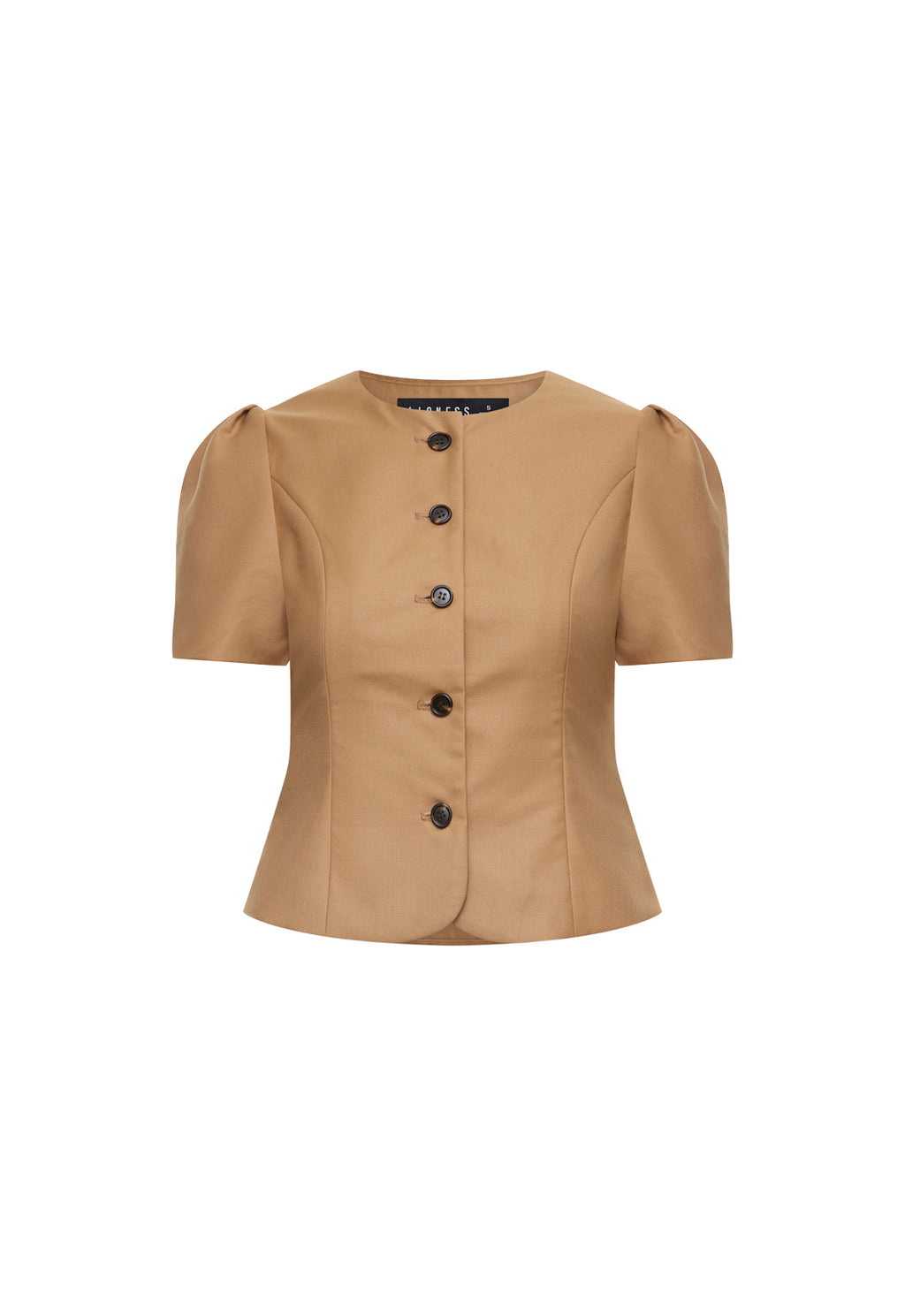 Puff-Sleeve Fit-Flare Blouse