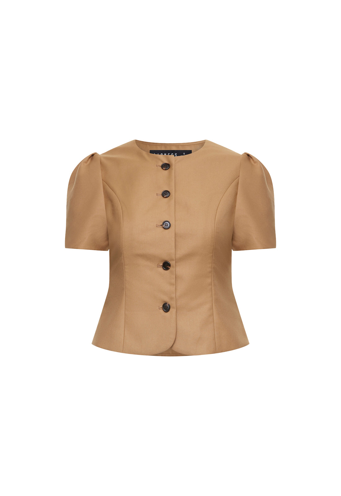Puff-Sleeve Fit-Flare Blouse