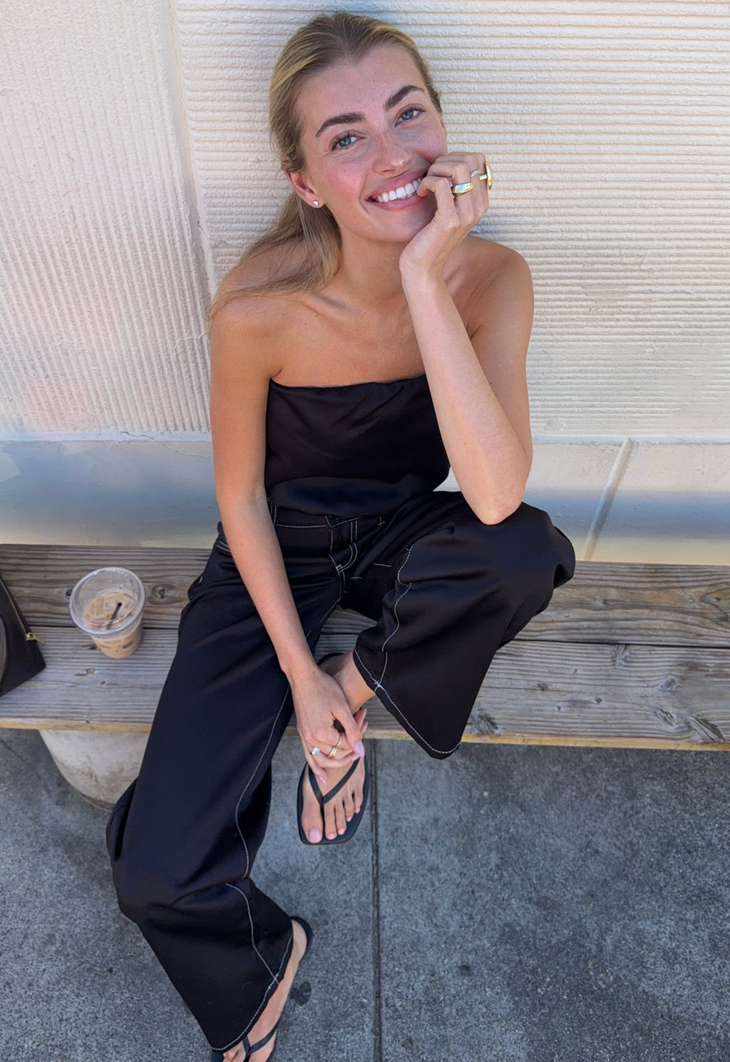 Satin Low-Rise Pants