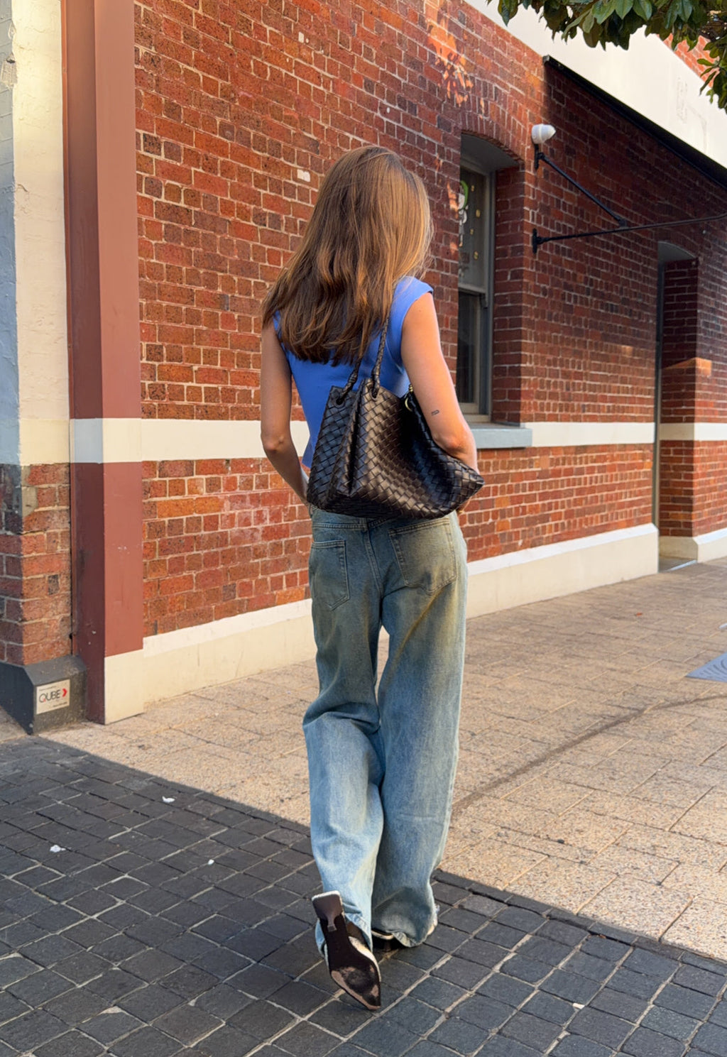 Grit-Wash Drape Jeans