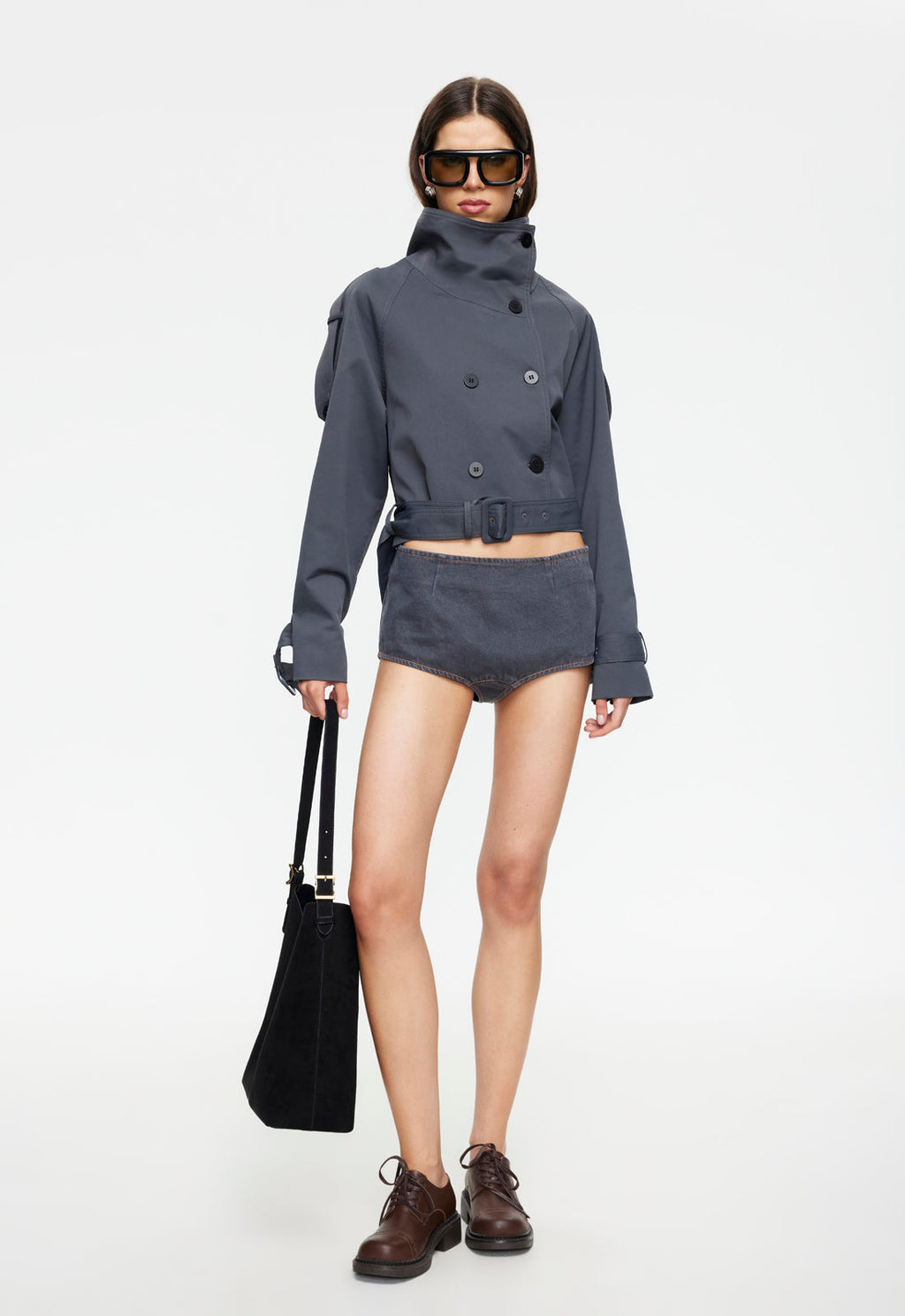 Petrol Denim Mini Shorts
