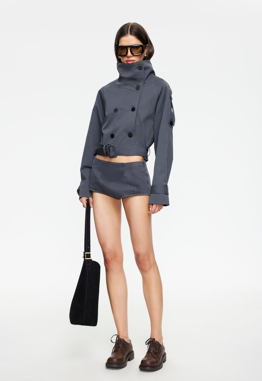 Petrol Denim Mini Shorts