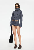 Petrol Denim Mini Shorts