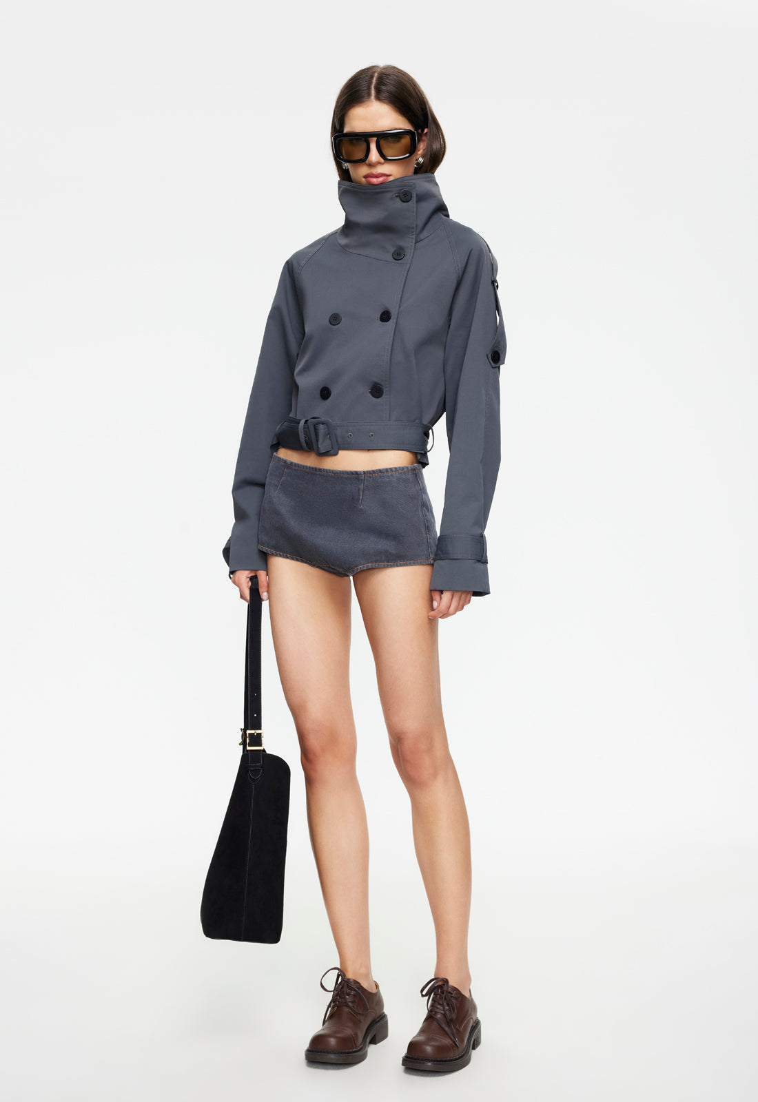 Petrol Denim Mini Shorts