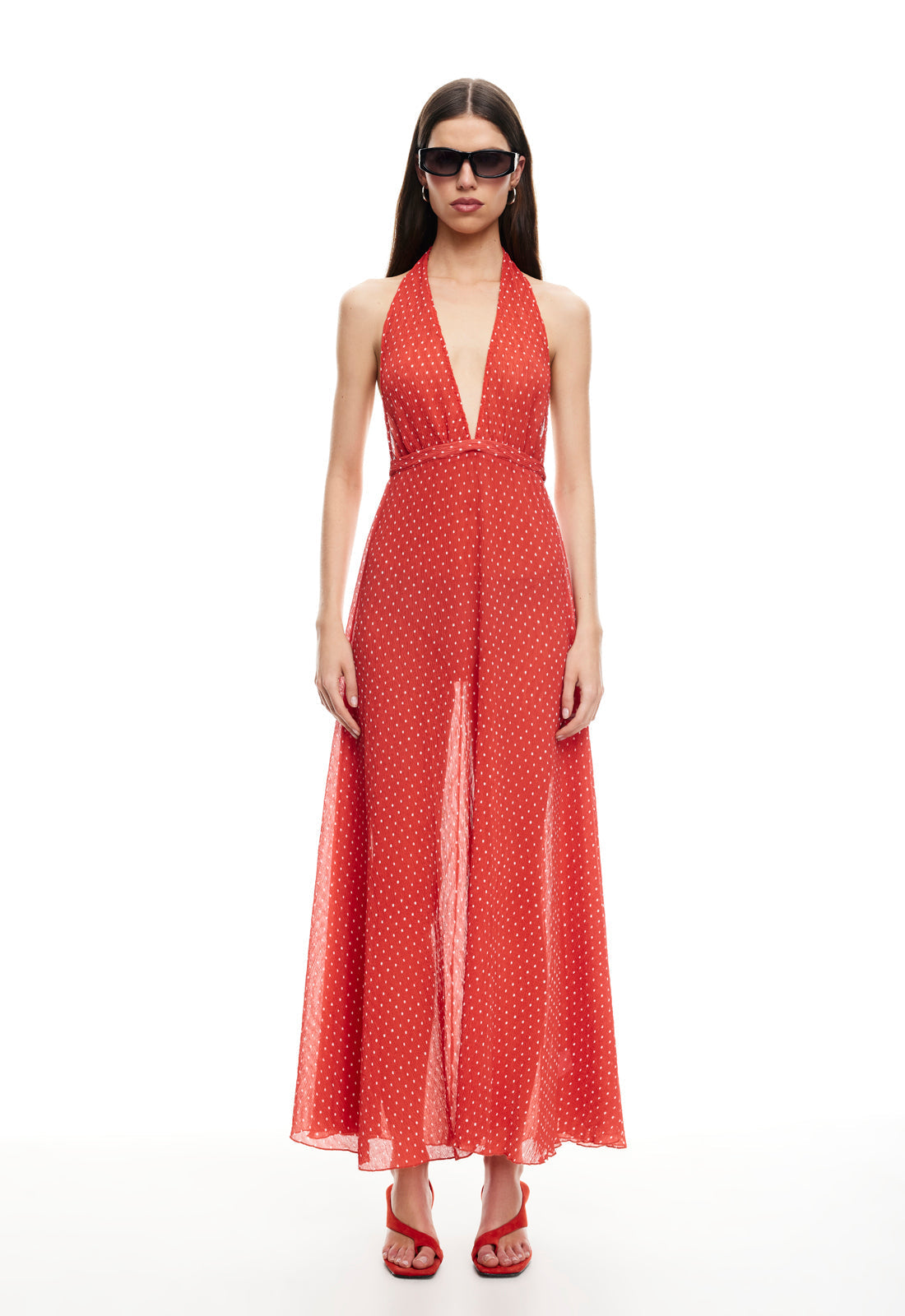 Plunge & Open Back Bias Dress