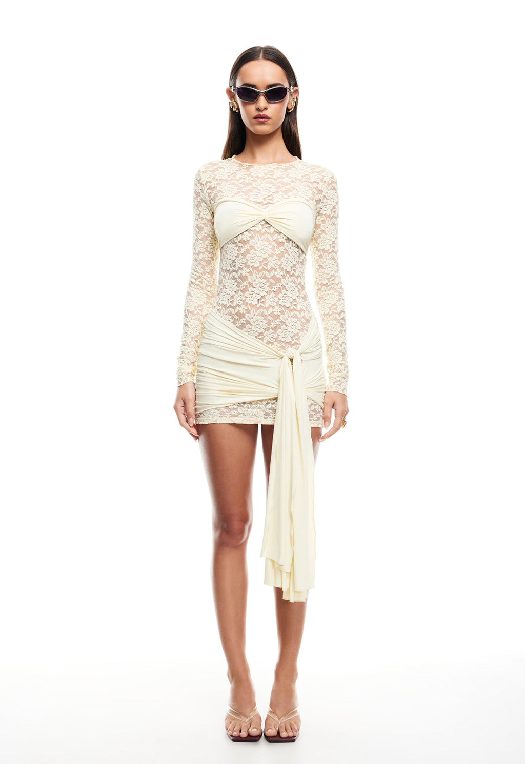 Light-Fit Cinched Lace Midi