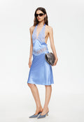 Lace-Contour Halter Midi