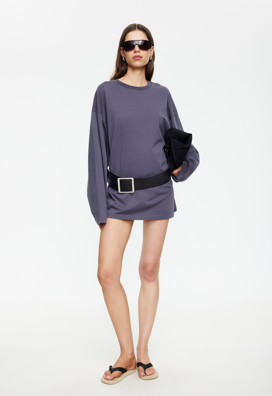 Crew-Neck Boxy Cotton Mini